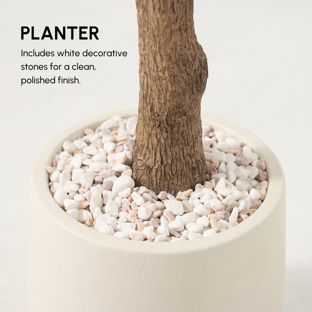 6 ft. Artificial Olive Tree with Planter and Decorative Pebbles window image