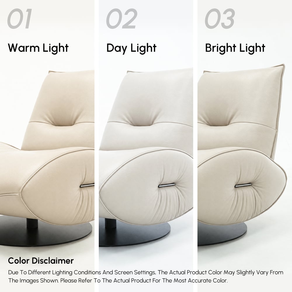 Genuine Leather 360° Swivel Accent Chair window image