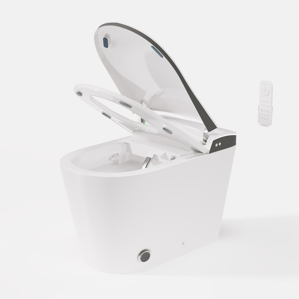 Nexin C4 Smart Bidet Toilet with Built-in Tank, Foam Shield & 2-User Memory, ADA Height window image