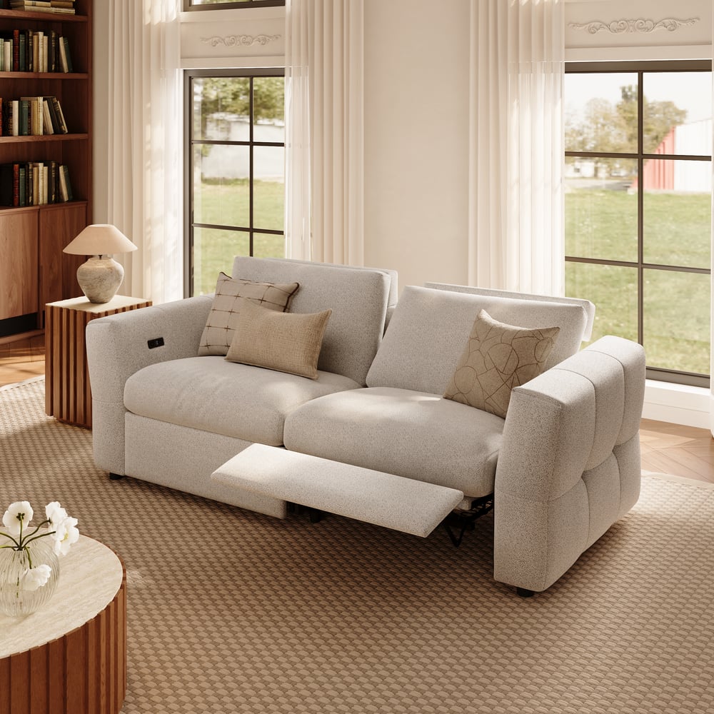 Glidio Chenille Power Reclining Sofa with Adjustable Headrests window image
