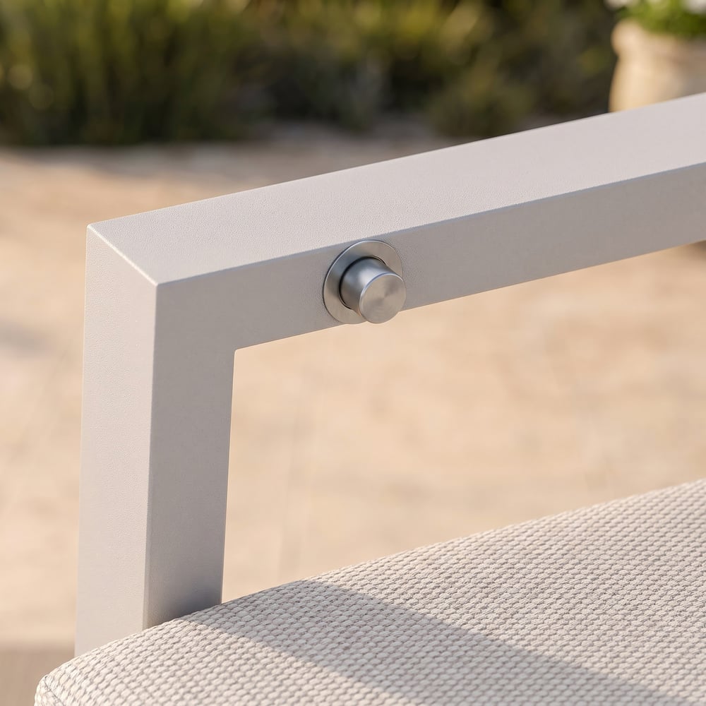 Outdoor Aluminium Reclining Dining Chairs in Sand, Set of 2 window image