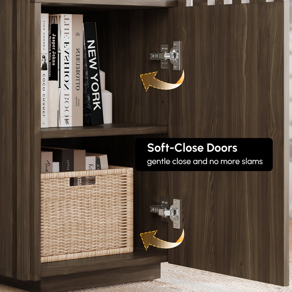 Aura Ash Wood Fluted Side Table with Sintered Stone Top window image