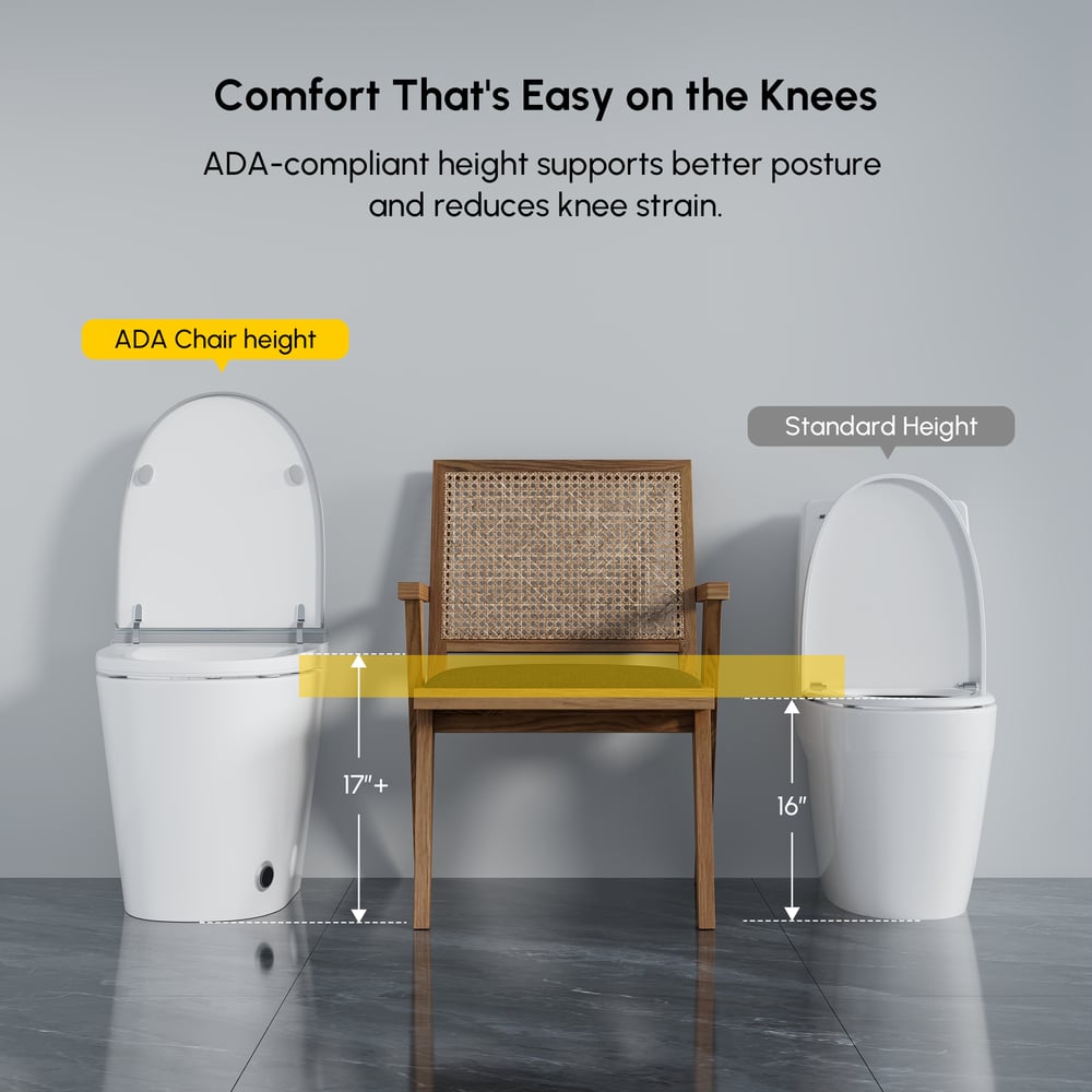 Hynova AX9 Smart Bidet Toilet with Powerful Flush, Built-in Tank, Foam Shield, ADA window image