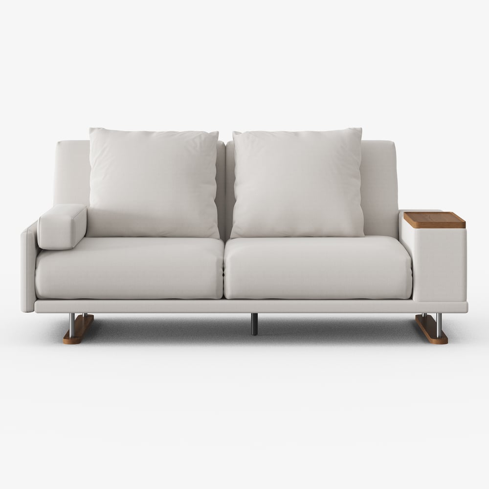 82" Queen 2-Seater Velvet Convertible Futon Sofa Bed with Side Table window image