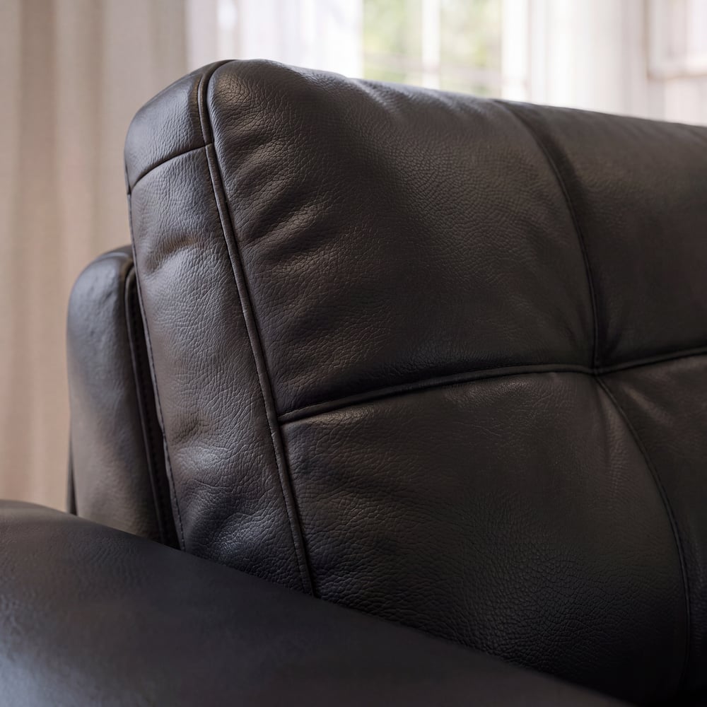 130" 3-Seater Genuine Leather Power Convertible Sleeper Sofa with Adjustable Armrests window image