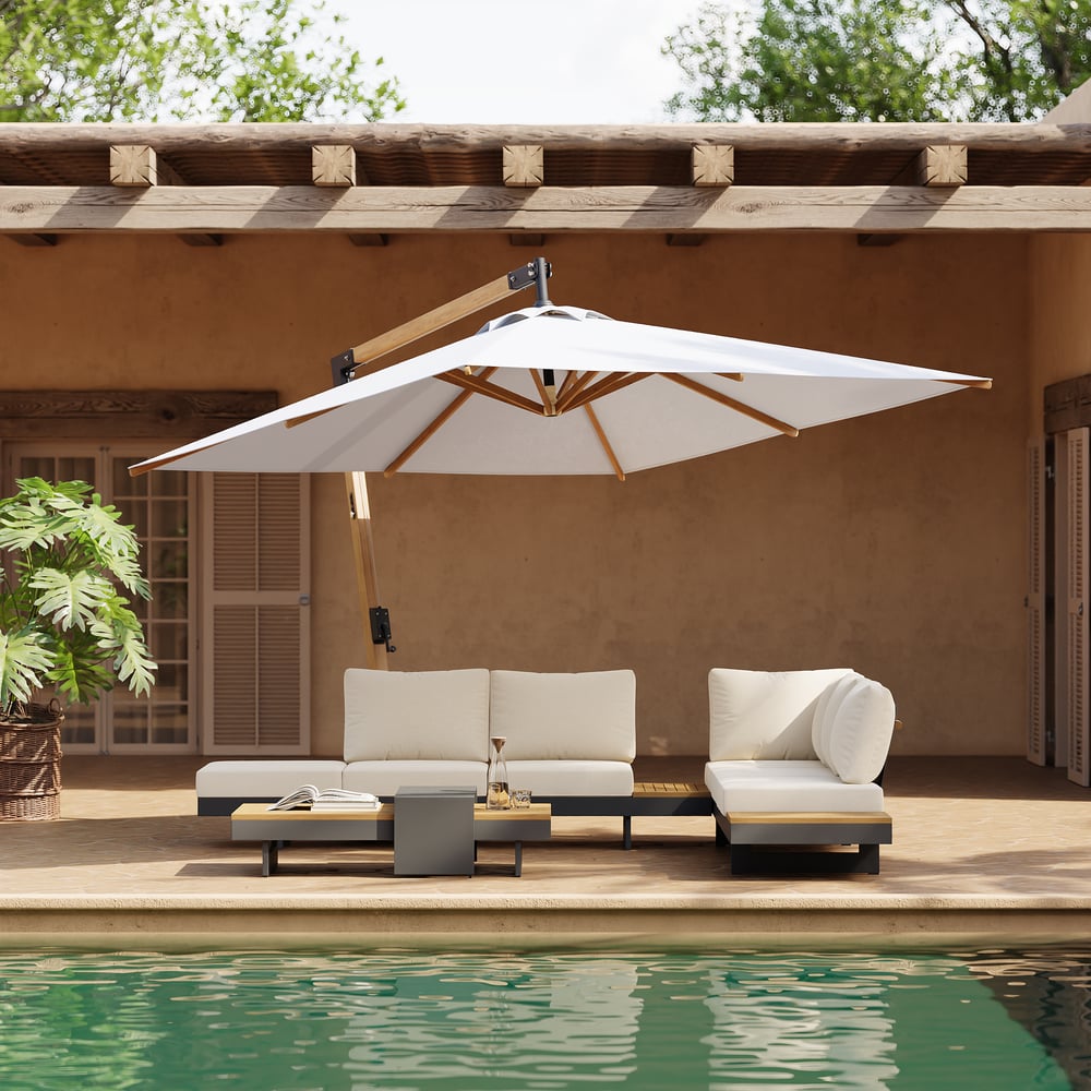 Parasol déporté de 2700 mm pour patio extérieur image de fenêtre