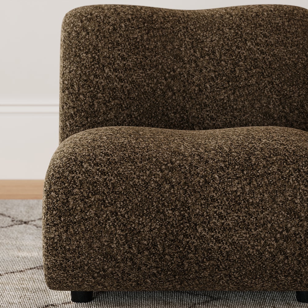 17" Performance Boucle Upholstered Curved Slipper Accent Chair window image