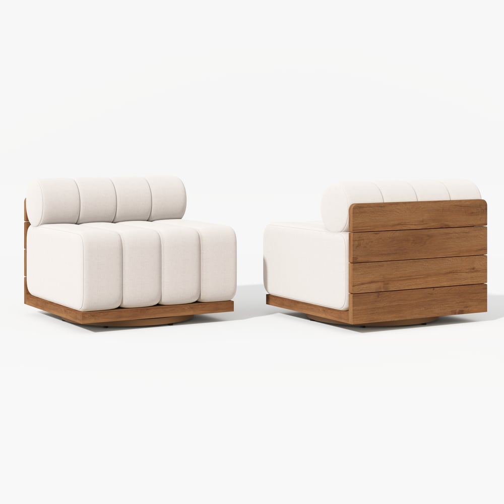 Resaro Outdoor Teak & Aluminum Swivel Lounge Chair window image