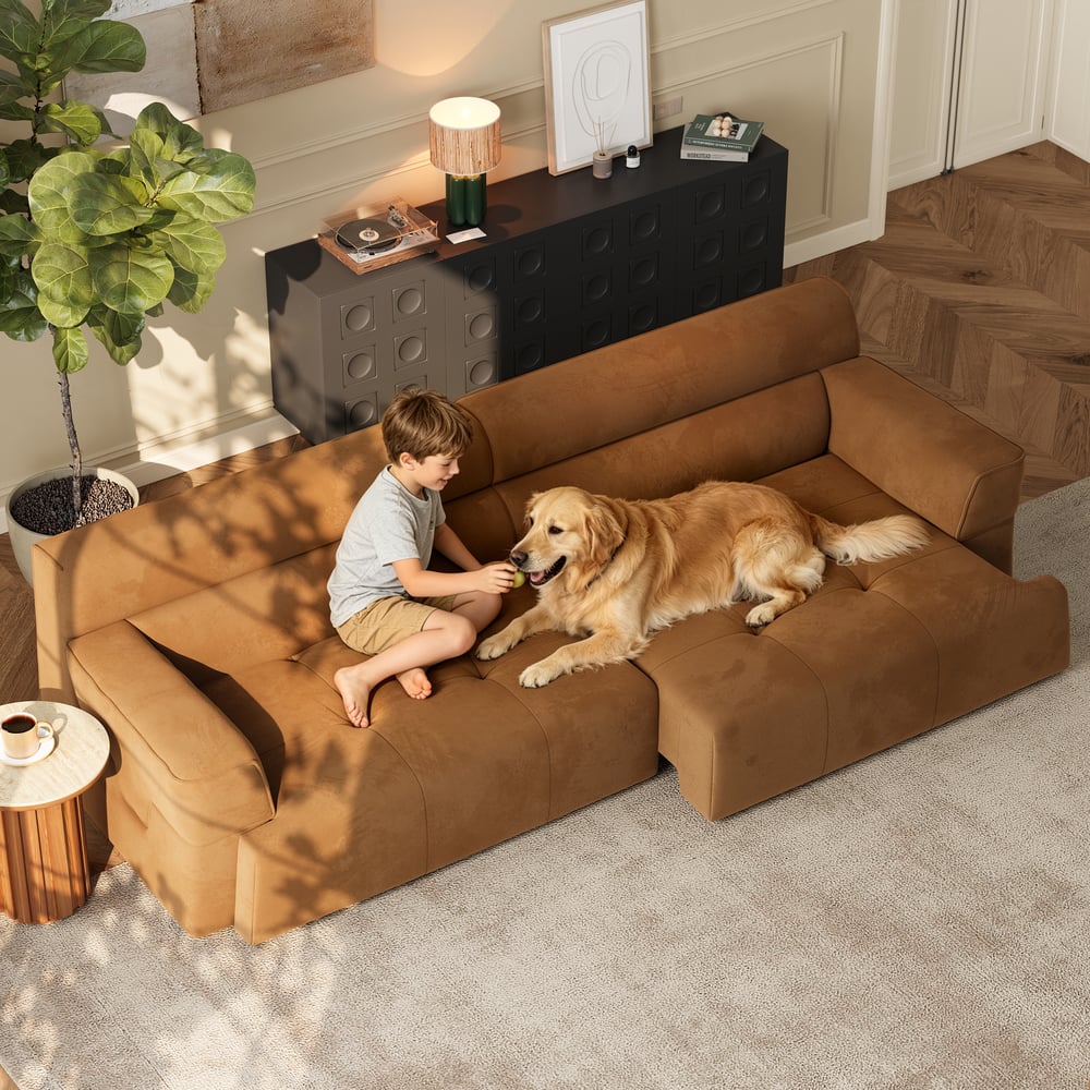 307cm 2-Seater Performance Velvet Power Convertible Sleeper Sofa window image