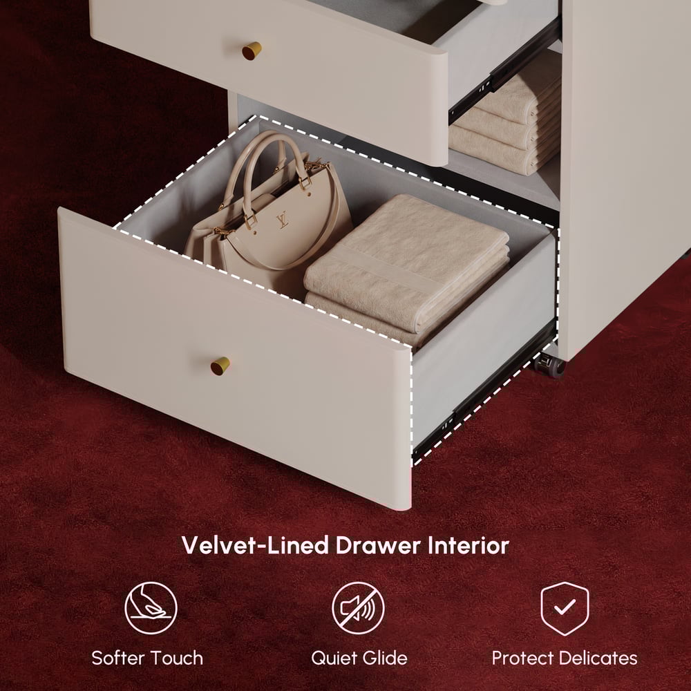 Šatníkový ostrůvek se šperkovnicí s proskleným víkem a osvětlením obrázek okna