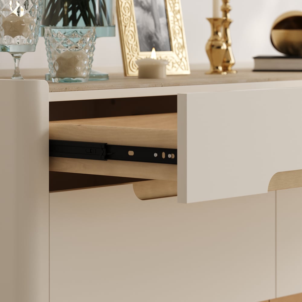 Horva 47" Faux Travertine Sintered Stone 6-Drawer Dresser window image