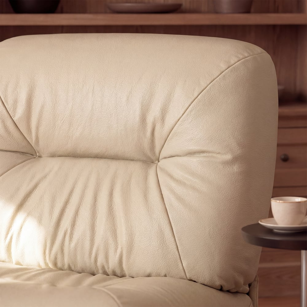 Genuine Leather Power Swivel Rocker Recliner Accent Chair with Phone Holder window image