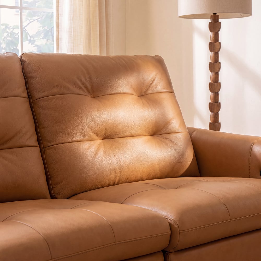118" 3-Seater Genuine Leather Power Reclining Sofa with USB & Type-C window image