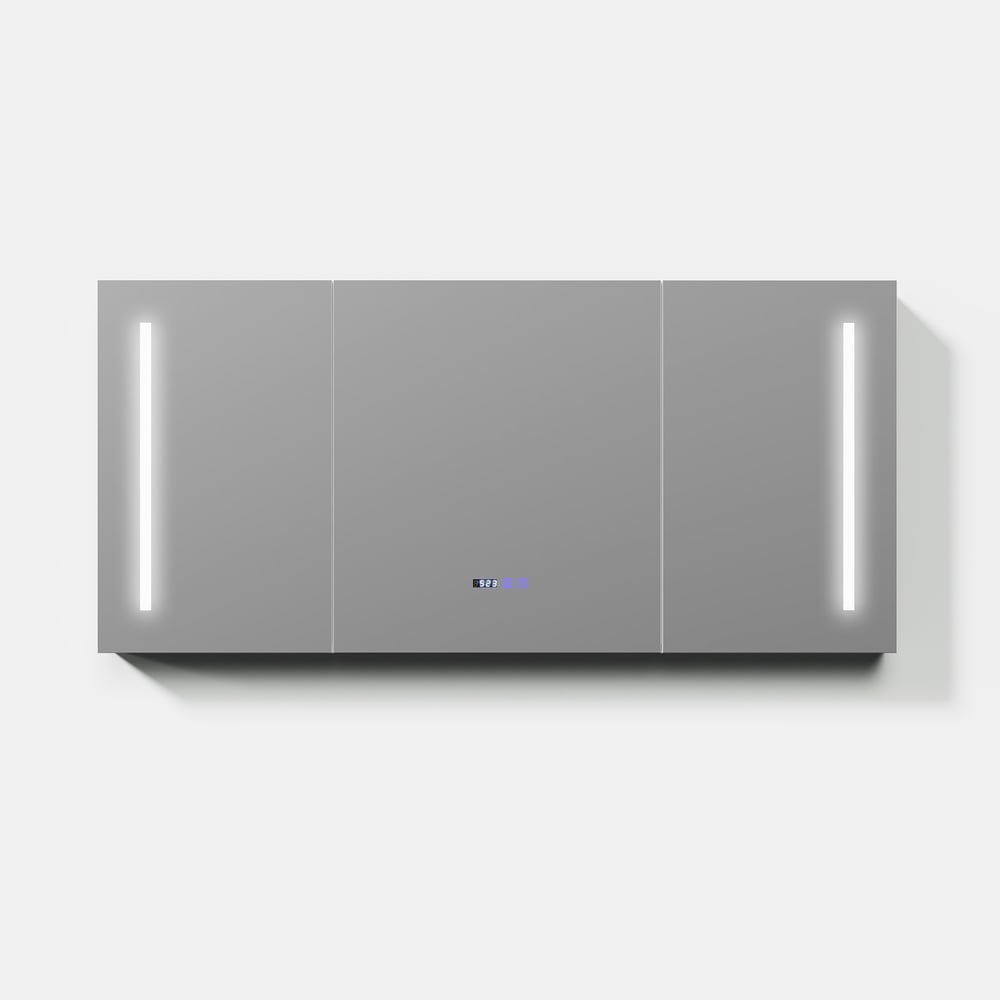 59" LED Bathroom Medicine Cabinet with Anti-Fog, Dimmable Tri-Color Lighting window image