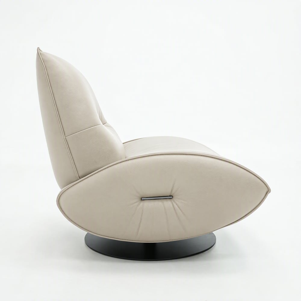 Genuine Leather 360° Swivel Accent Chair window image