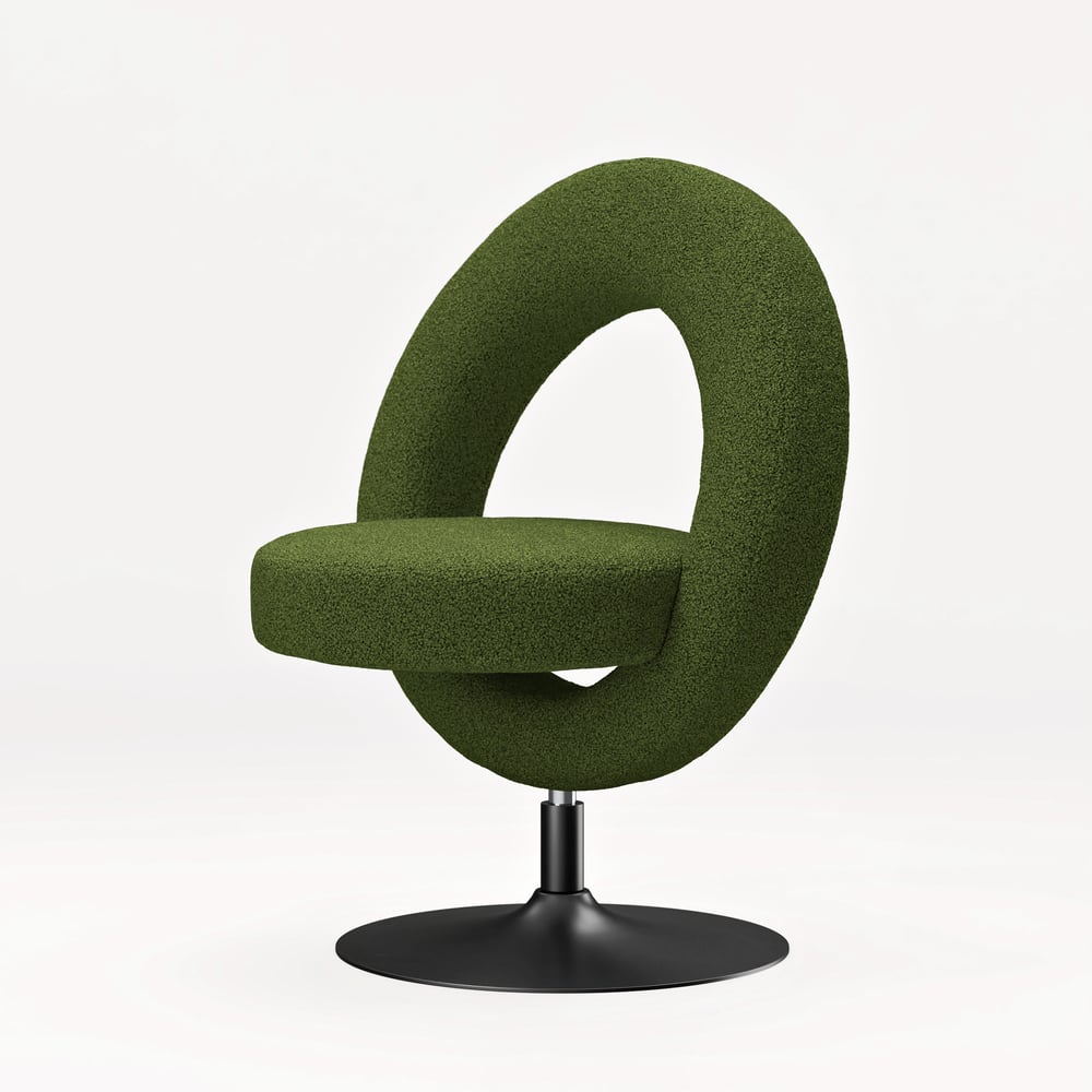 Modern Bouclé Adjustable Vanity Stool with Backrest window image