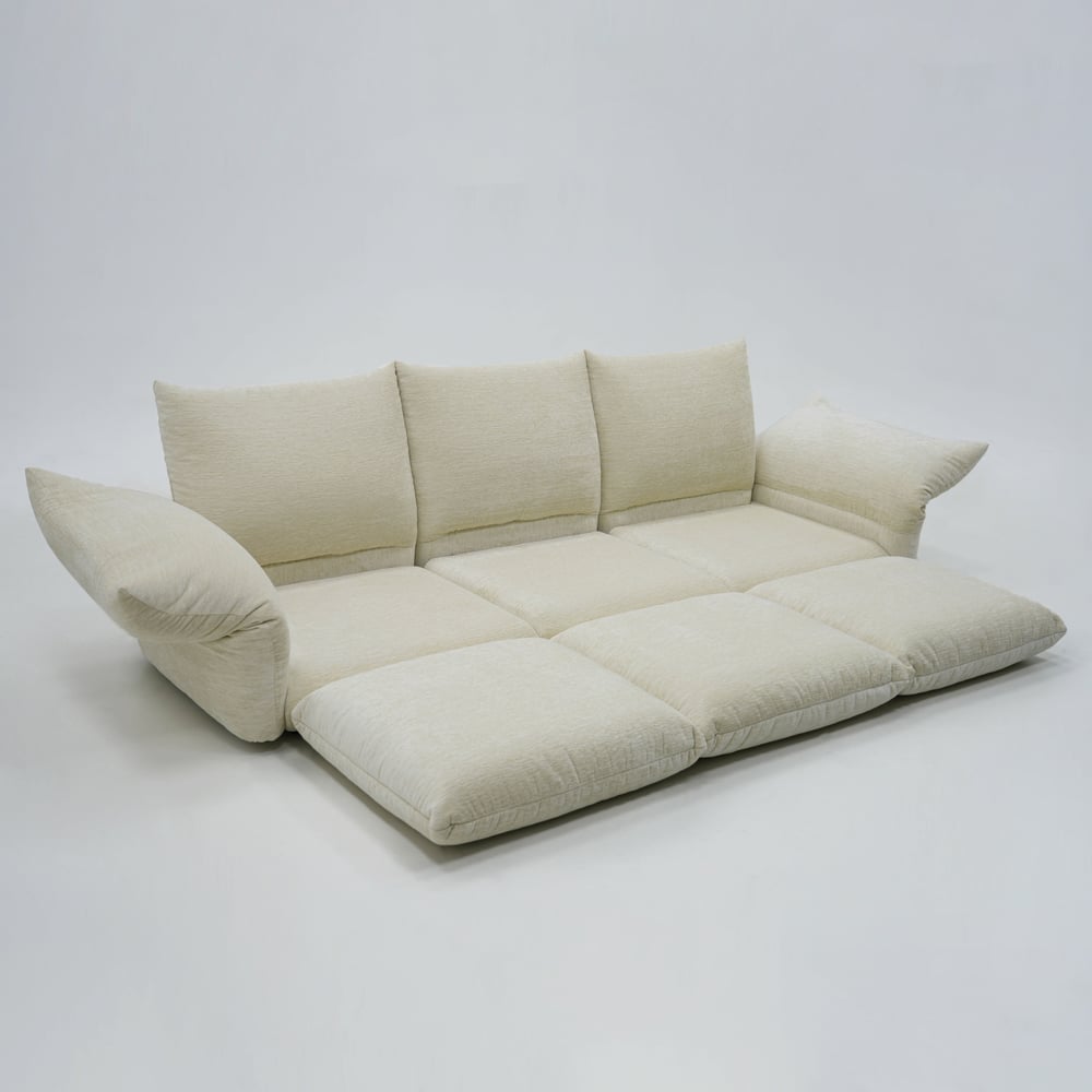 281cm 3-Piece Chenille Sectional Sofa with Adjustable Armrests & Backrest window image