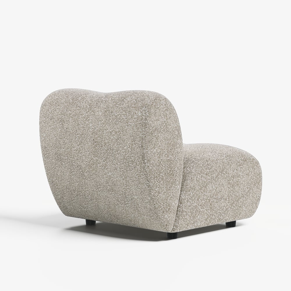 17" Performance Boucle Upholstered Curved Slipper Accent Chair window image