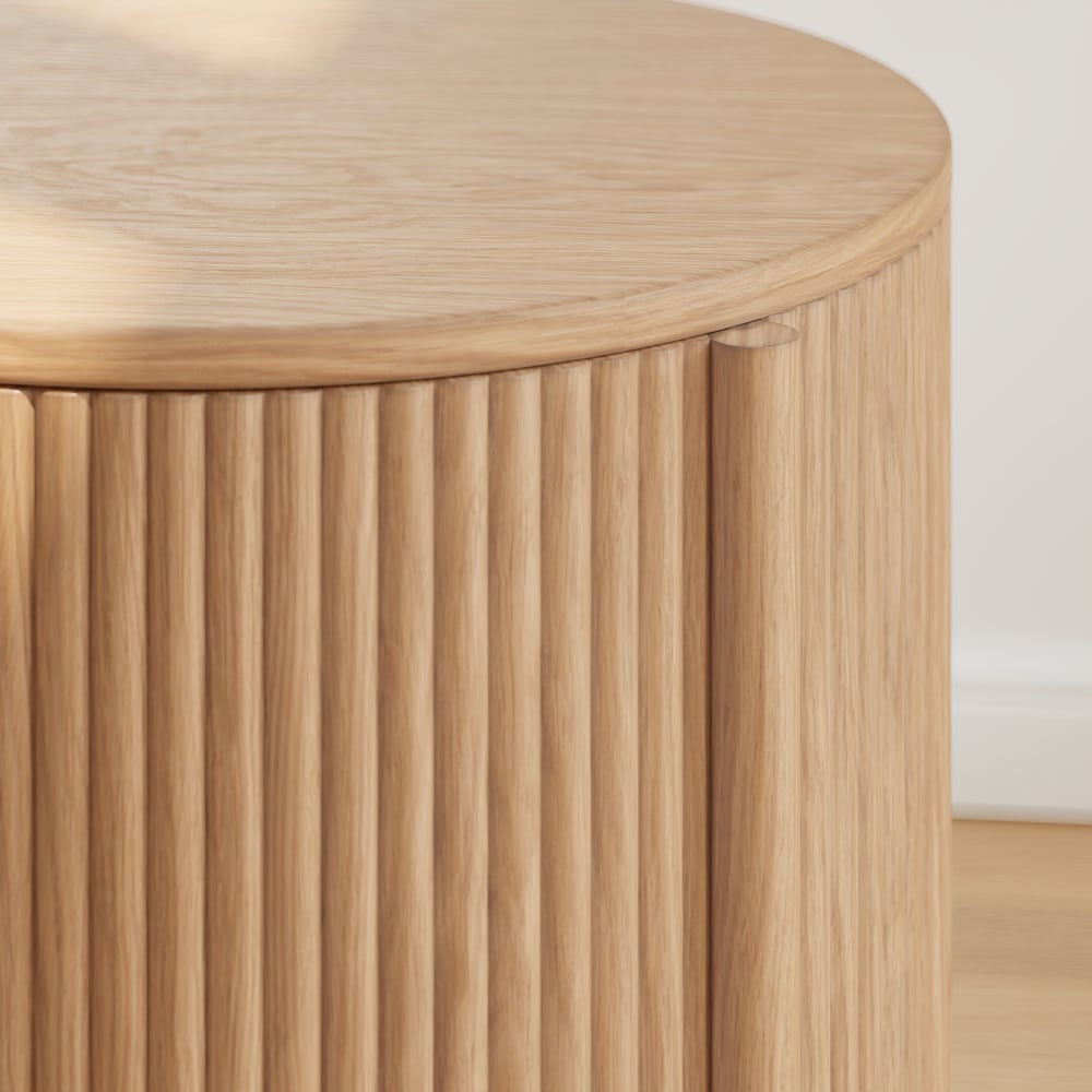 Round Fluted Side Table with Storage window image