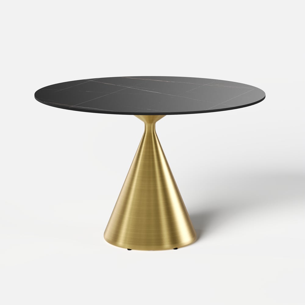 47" Round Matte Sintered Stone Dining Table | Homary