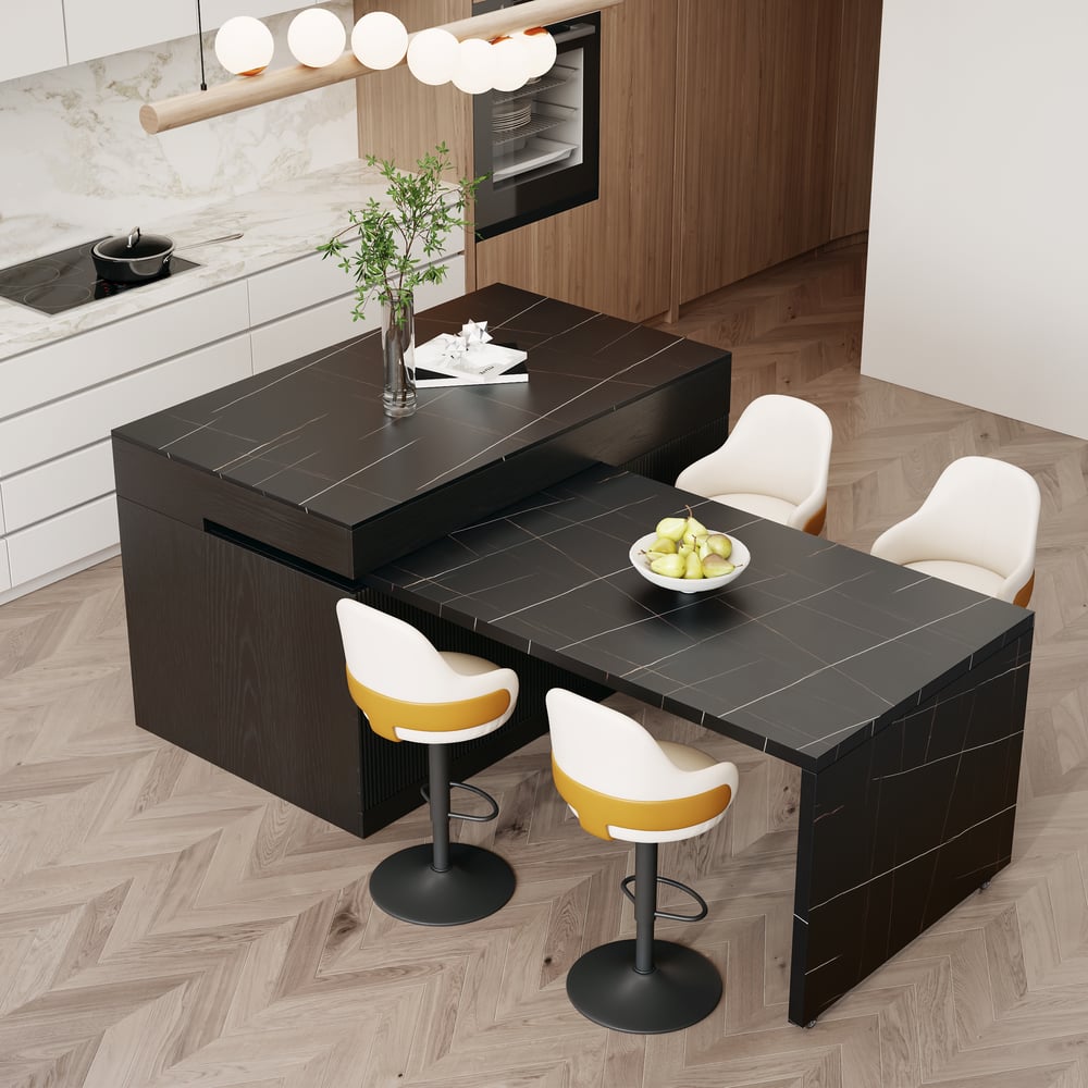 81''-112'' Extendable Kitchen Island with Storage | Homary