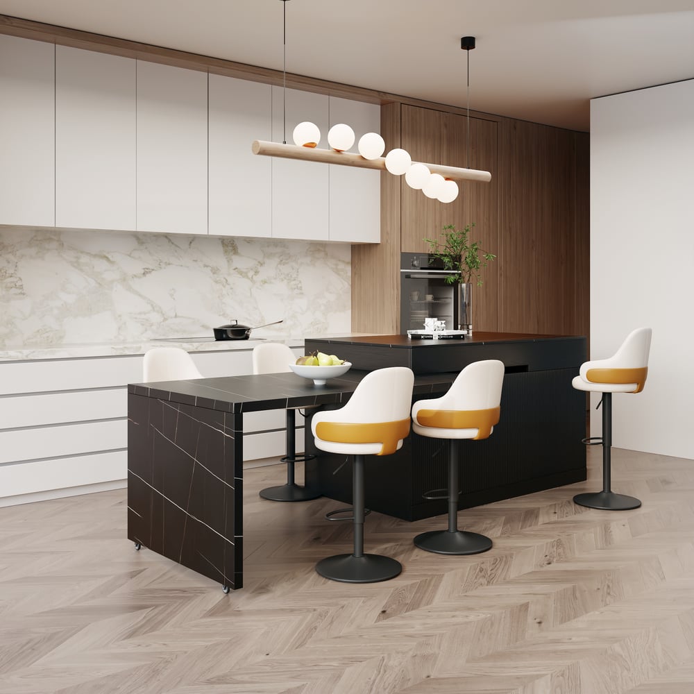 81''-112'' Extendable Kitchen Island with Storage | Homary