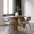 Tintica 1500mm Japandi Dining Table Solid Wood Top & Pedestals for 4