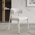 Set of 2 Modern Dining Chairs with PU Leather Upholstery White