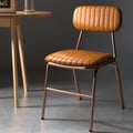 Set of 2 Modern Dining Chairs with Faux Leather Upholstery Brown