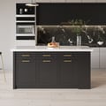 72" Modern Style Laminate Kitchen Islands with Multi-Storage White & Black
