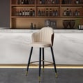 Modern PU Leather Bar Stools or Counter Stools with Upholstery Beige