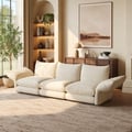 281cm 3-Piece Chenille Sectional Sofa with Adjustable Armrests & Backrest