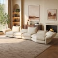161" 4-Piece Chenille Sectional Sofa with Chaise and Adjustable Armrests & Backrest