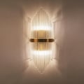 Striaged Gold Glass Wall Sconce Metal Vanity Wall Light for Bathroom