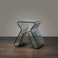 Stylish Side Table Acrylic Smoky Gray End Table with Storage Accent Table
