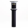 Modern Solid Brass Pop Up Sink Drain with Overflow for Bathroom Sink in Matte Black