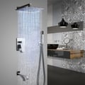 Dree LED Brushed Nickel Shower Set 10" with Hand Shower & Tub Spout Shower Combo Set