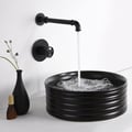 Ruth Industrial Wall Mounted Matte Black Bathroom Sink Faucet with Single Handle
