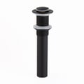 Modern Solid Brass Pop Up Drain without Overflow for Bathroom Sink in Matte Black
