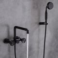 Ruth Industrial Pipe Wall Mounted Bathtub Filler Faucet with Hand Shower Solid Brass