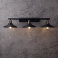 Tray Black Metal Saucer-Shaped Shade 3-Light Linear Industrial Wall Light
