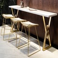 Rectangular Bar Height Pub Table Dining Table for Breakfast Nook Solid Wood X Base