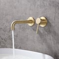 Modern Stev Brushed Brass Single Lever Handle Wall Mounted Bathroom Basin Tap Brass