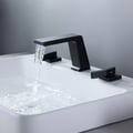 Rosa Contemporary Matte Black Waterfall Double-Handle Widespread Sink Faucet Solid Brass