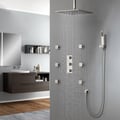 16" Square Ceiling-Mount Shower Head & 6 Body Sprays & Wall Mounted Handshower System