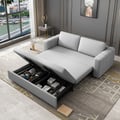 82" Linen Convertible Sleeper Sofa 3-Seater