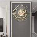 24" Glam Oversized Golden Wall Clock with Helical Shape Metal Frame