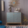 39.4" Modern Birch Sideboards and Buffets Brown with 2 Doors Adjustable Shelves