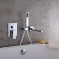 Ultramodern Chrome Wall Mounted Swirling Tub Filler Faucet with Hand Shower