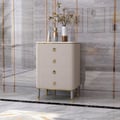 19" Off White Cabinet 4-Drawer Basso-Relievo Chest in Medium